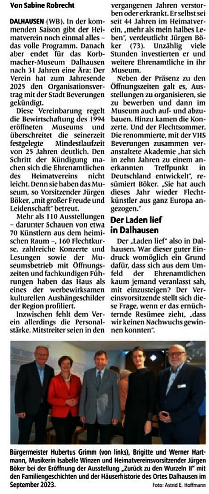 Linke Zeitungsseite